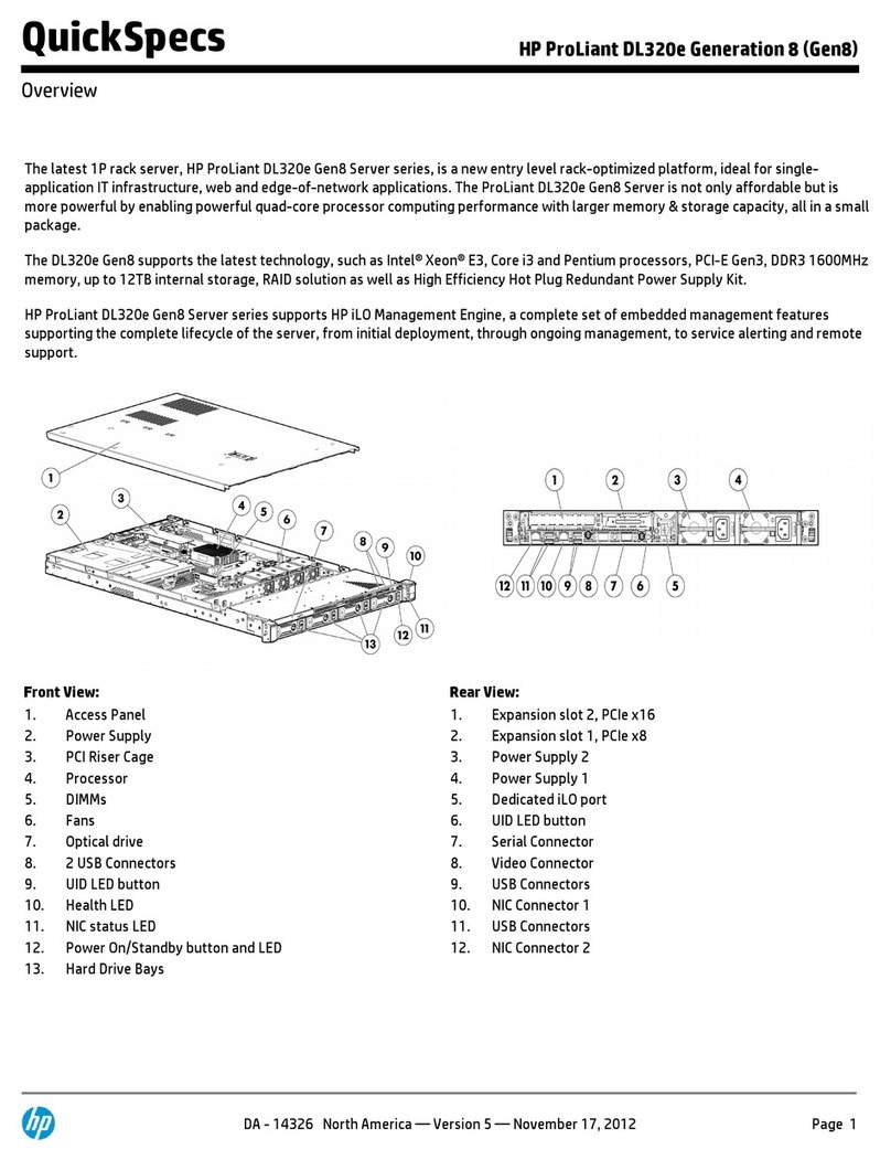 HP ProLiant DL320e User instructions