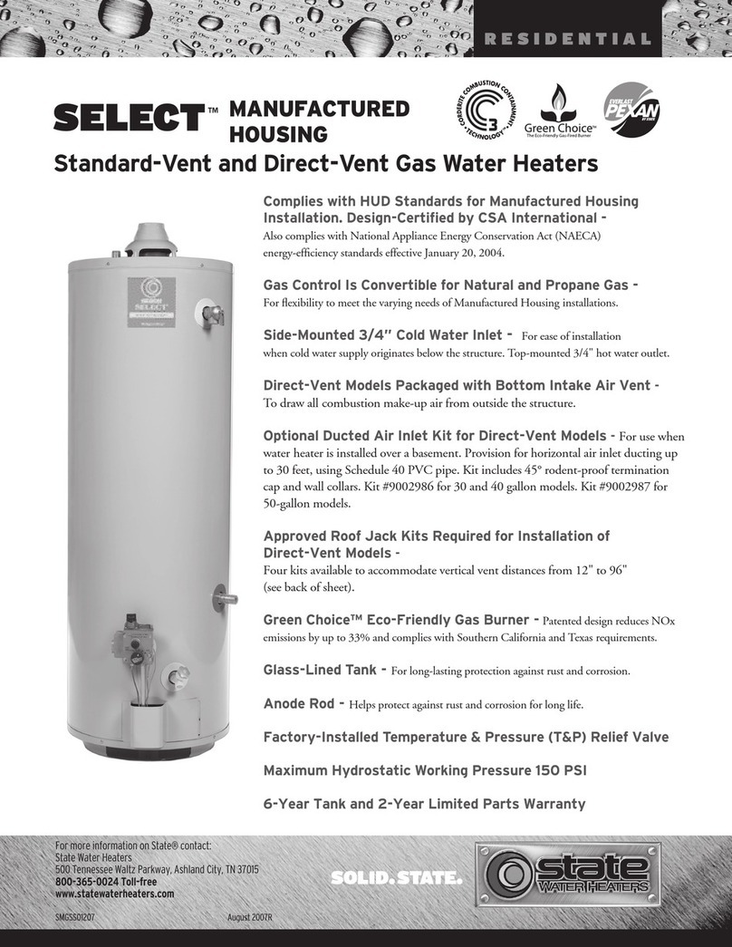 State Water Heaters GS6 40 YBVIT, GS6 40 HBVIT, GS6 50 YBVIT, GS6 50 HBVIT, GS6 40 YBVIT 2, GS6 40 HBVIT 2, GS6 50 YBVIT 2, GS6 50 HBVIT... Specifications