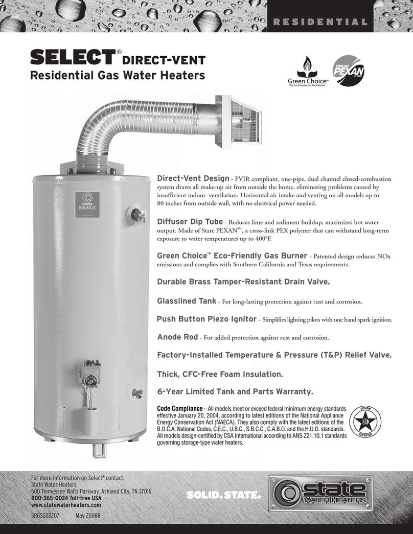 State Water Heaters GS6 40 YBVIT, GS6 40 HBVIT, GS6 50 YBVIT, GS6 50 HBVIT, GS6 40 YBVIT 2, GS6 40 HBVIT 2, GS6 50 YBVIT 2, GS6 50 HBVIT... User manual