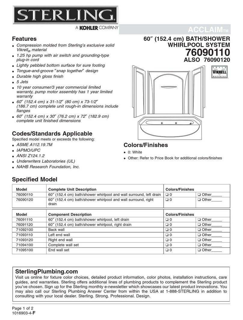 Sterling ACCLAIM 76090110 Specifications Sterling ACCLAIM 76090110 Specifications