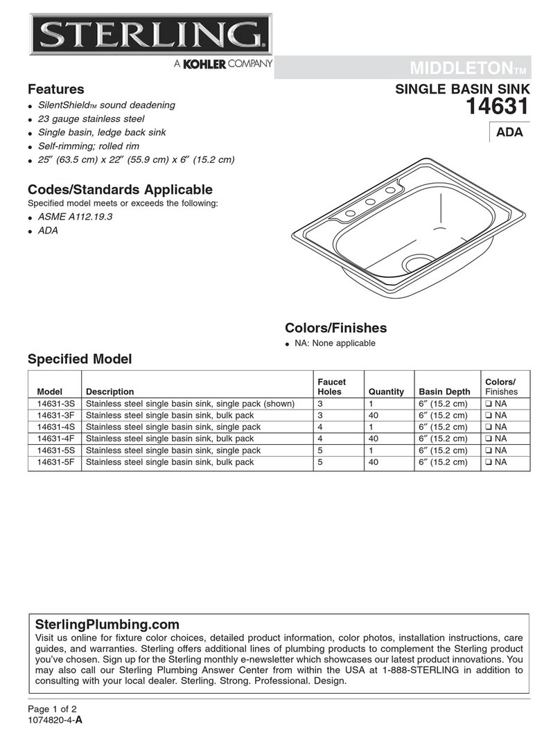 Sterling Plumbing MIDDLETON 14631 Specifications