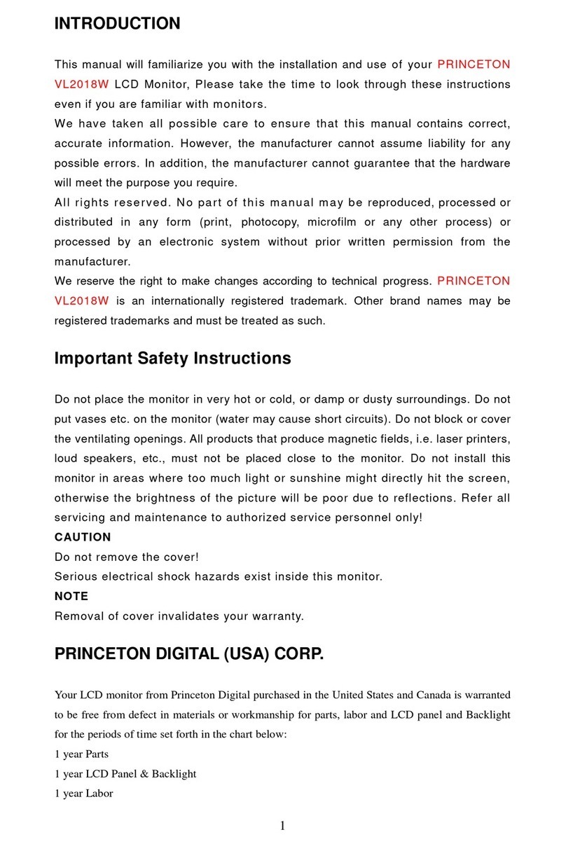 Princeton VL2018W User manual
