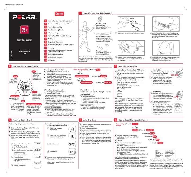 Polar Electro a5 user manual