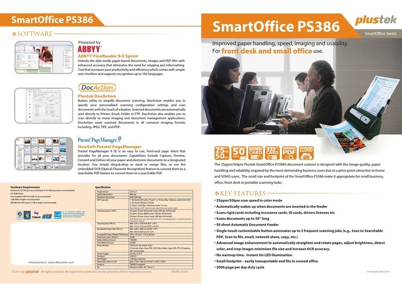 Plustek SmartOffice PS386 Specifications