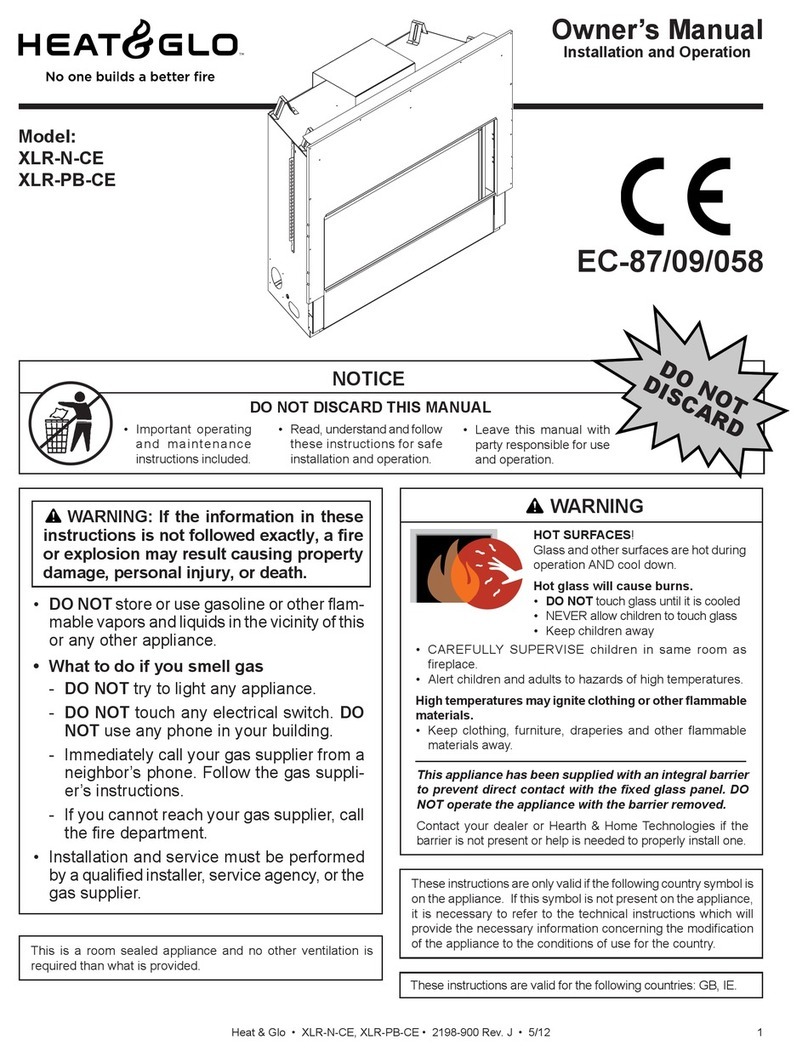 Heat & Glo XLR-PB-CE owner's manual