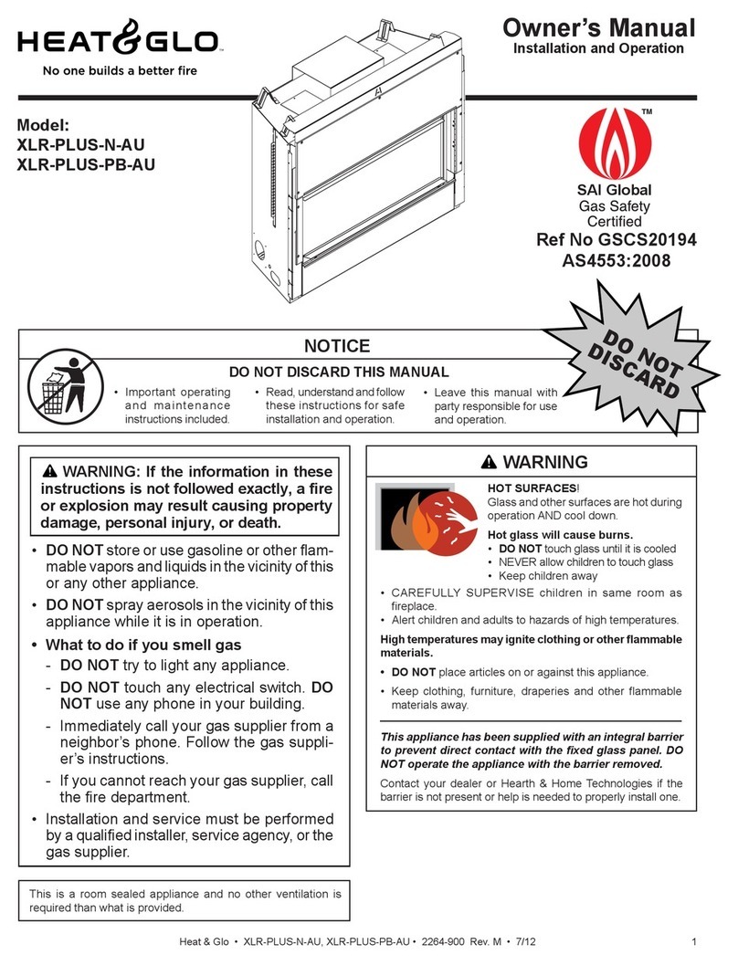 Heat & Glo Heat & Glo XLR-PLUS-PB-AU User manual