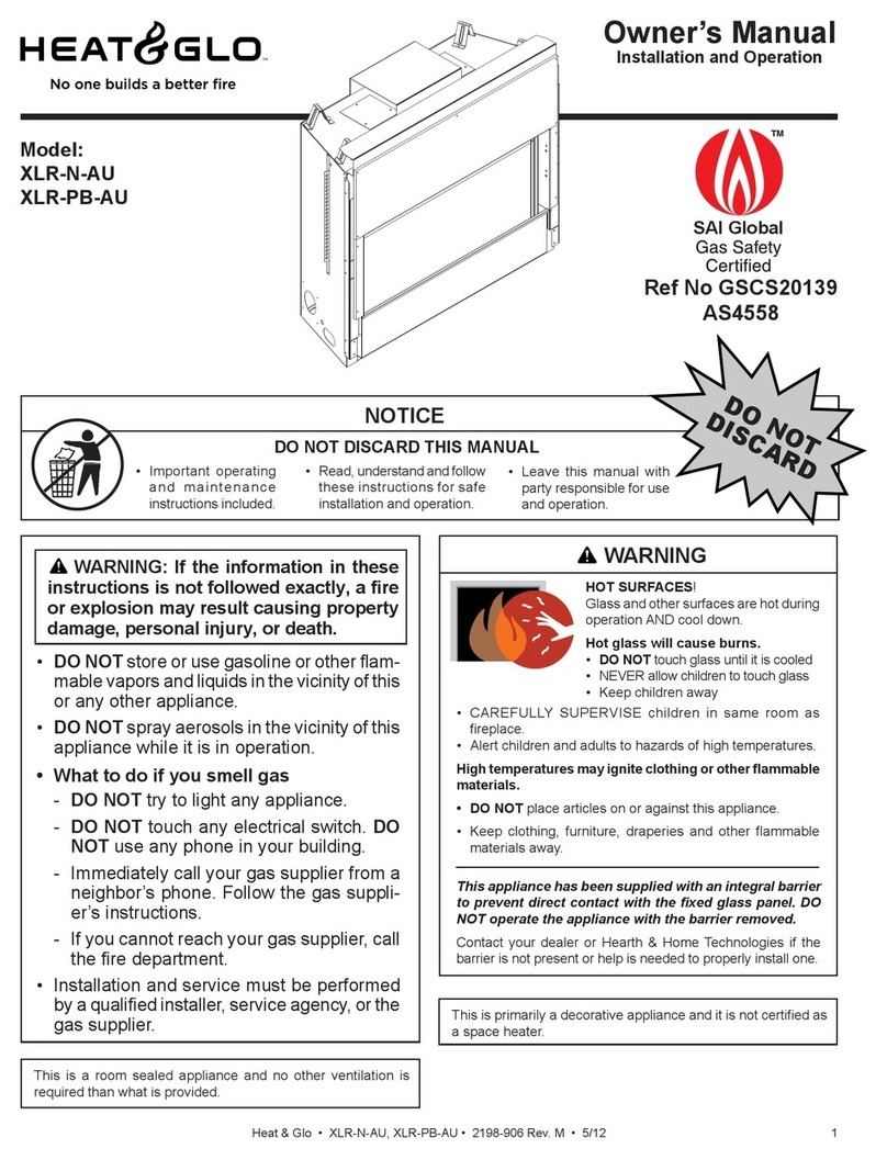 Heat & Glo XLR-N-AU User manual Heat & Glo XLR-N-AU User manual