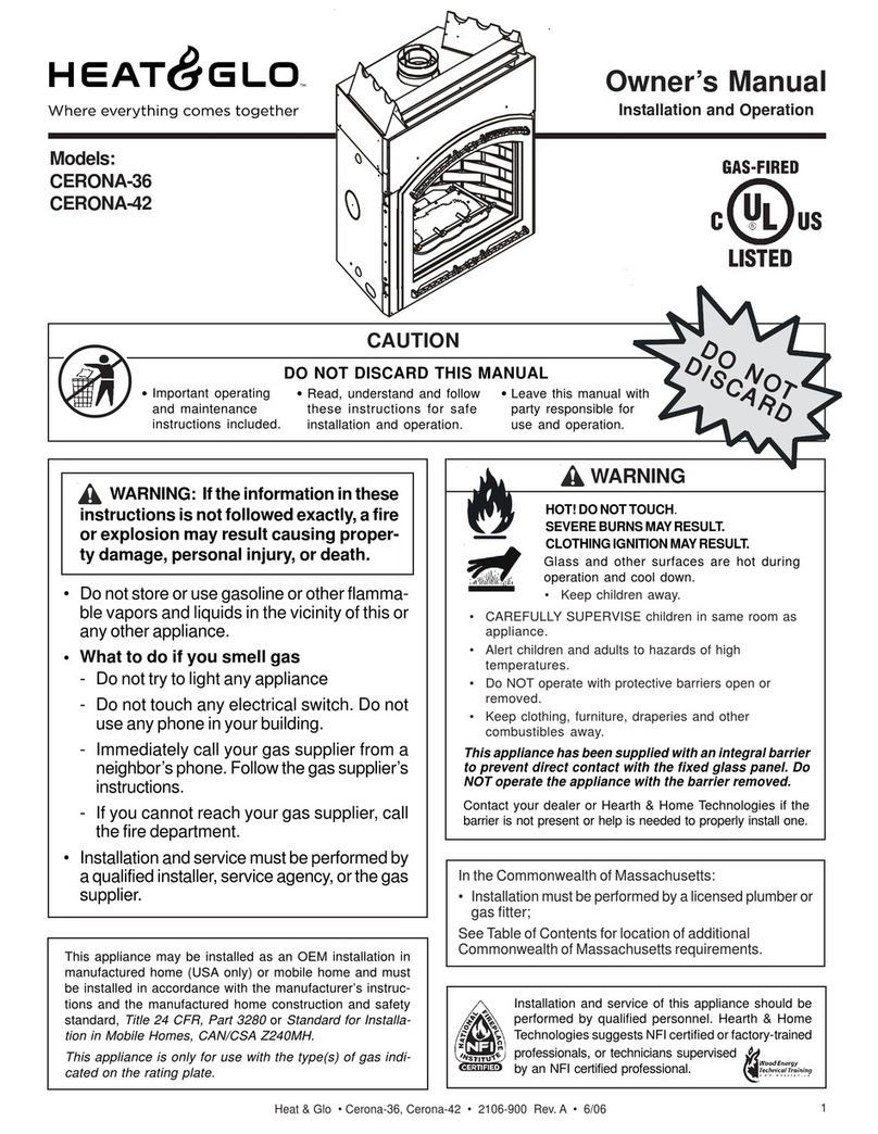 Heat & Glo CERONA-36 User manual