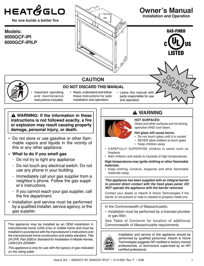 Heat & Glo 6000GCF-IPILP User manual