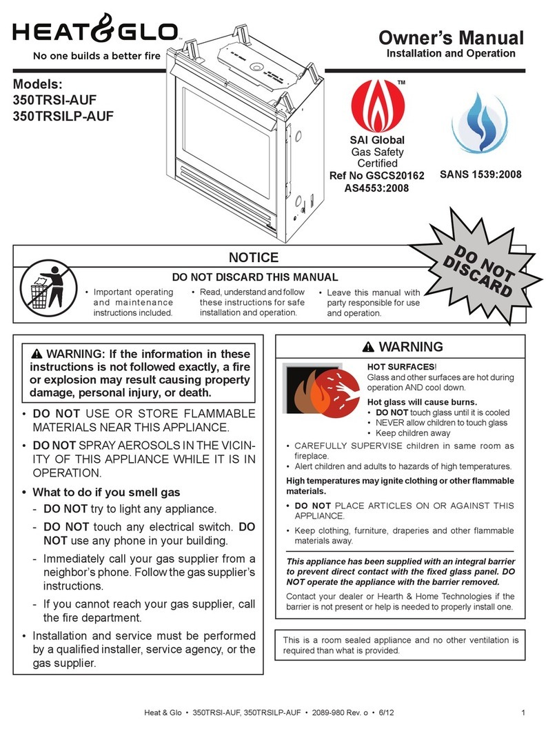 Heat & Glo 350TRSI-AUF owner's manual