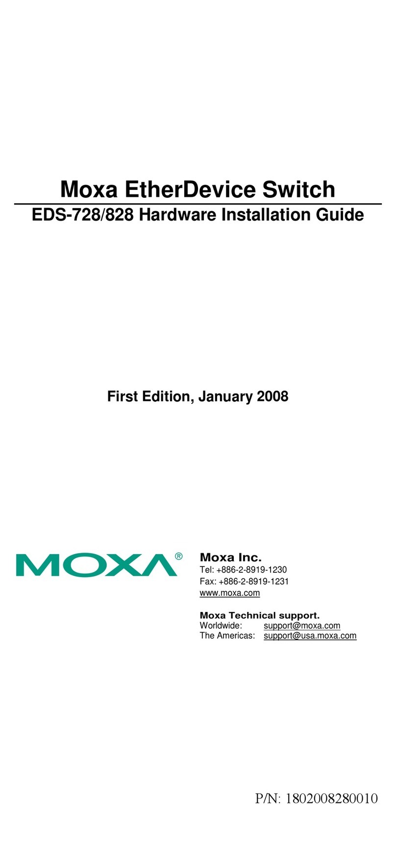 Moxa Technologies EtherDevice EDS-728 Series Manual Moxa Technologies EtherDevice EDS-728 Series Manual