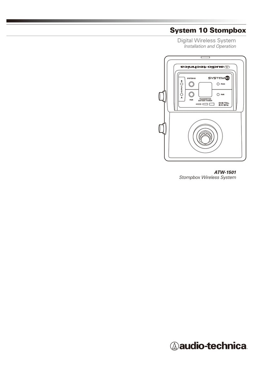 Audio Technica System 10 Stompbox ATW-1501 Installation and operation