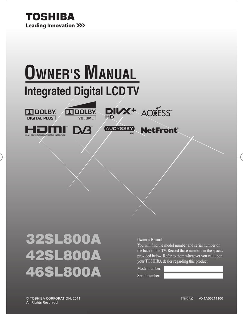 Toshiba 32SL800A owner's manual