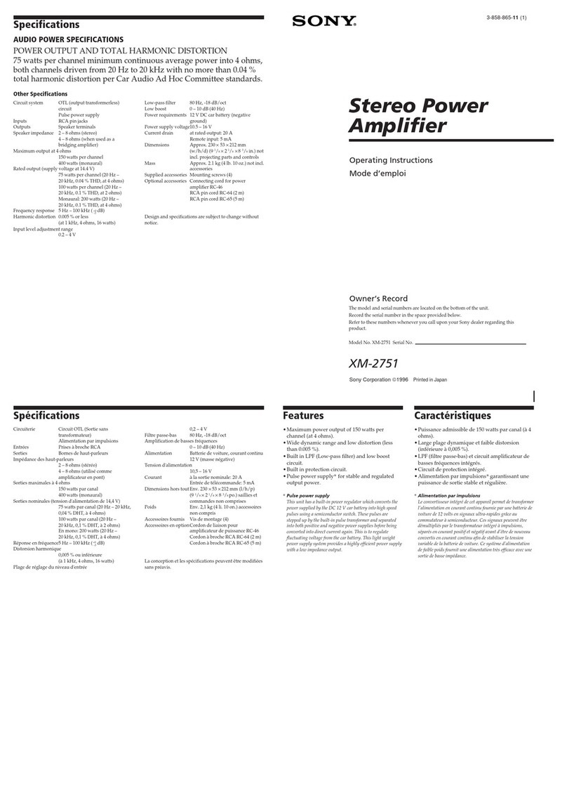 Sony XM-2751 User manual
