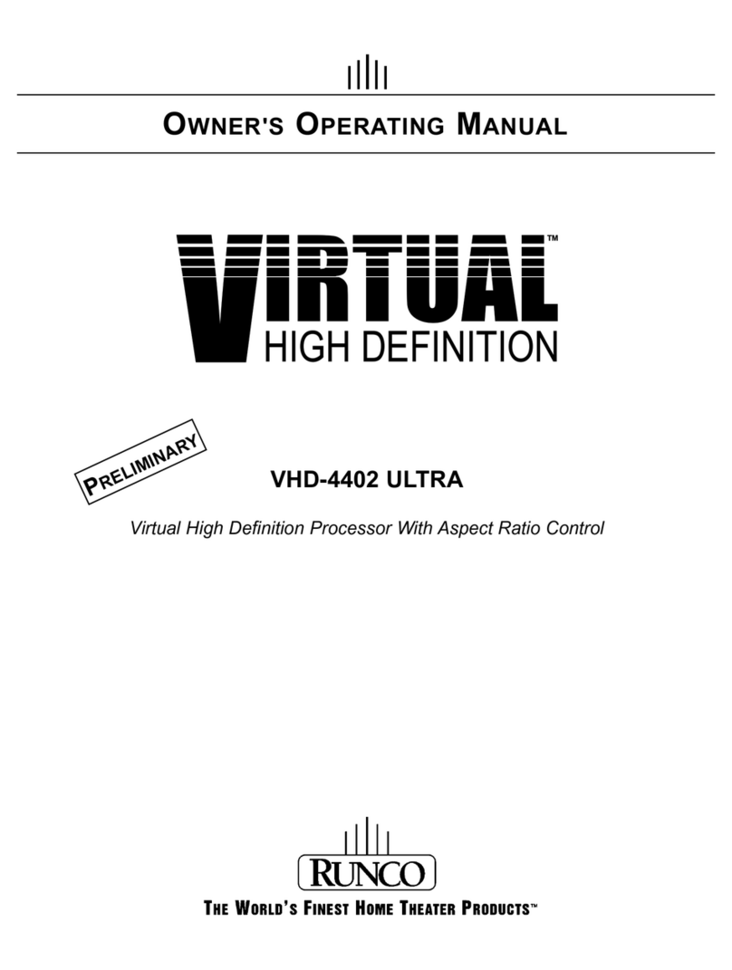 Runco VHD-4402 ULTRA Owner's operating manual
