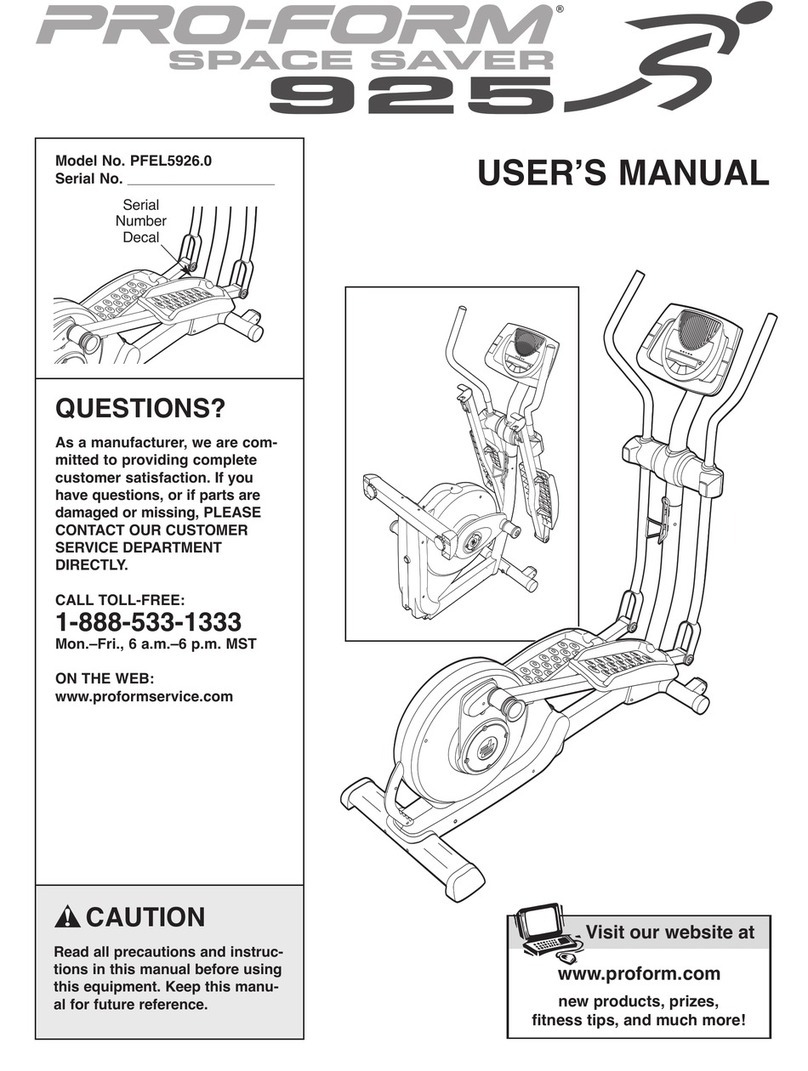 Pro-Form PFEL5926.0 User manual