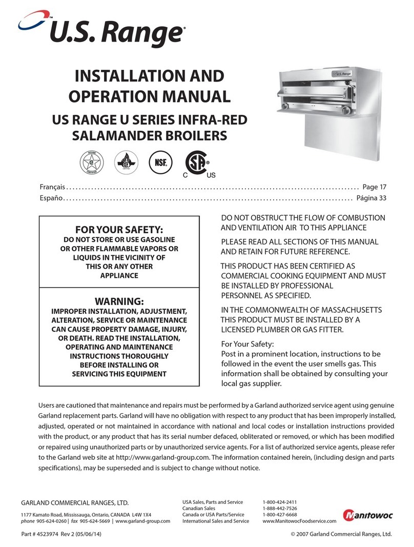 U.S. Range U.S. Range UIR36C Installation and operation manual