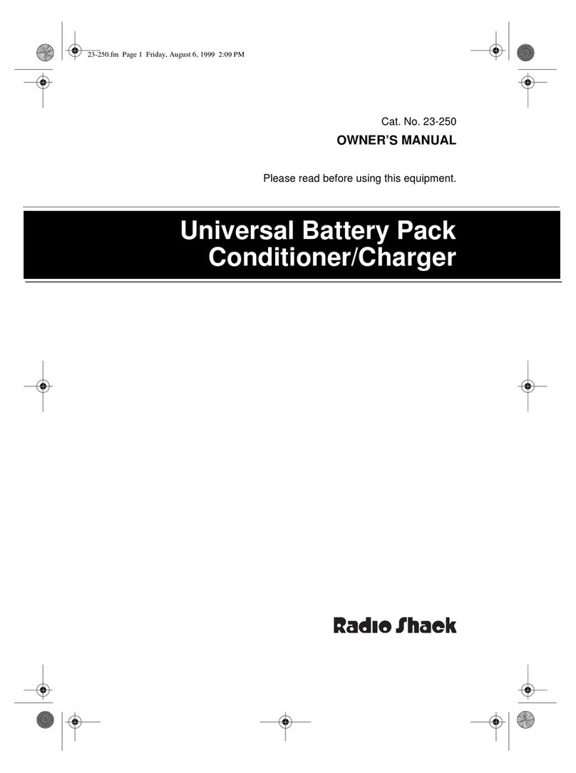 Radio Shack Universal Battery Pack Conditioner/Charger owner's manual