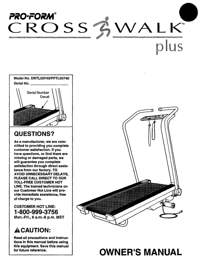 Pro-Form CROSS WALK PLUS User manual