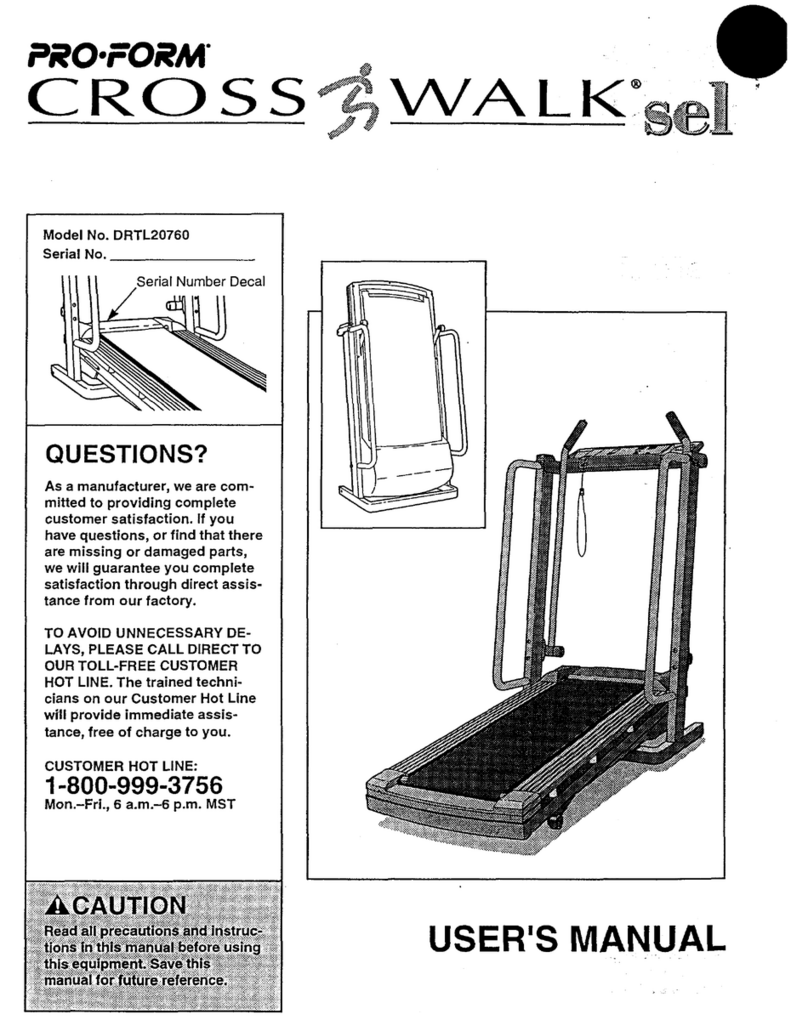 Pro-Form Cross Walk sel User manual