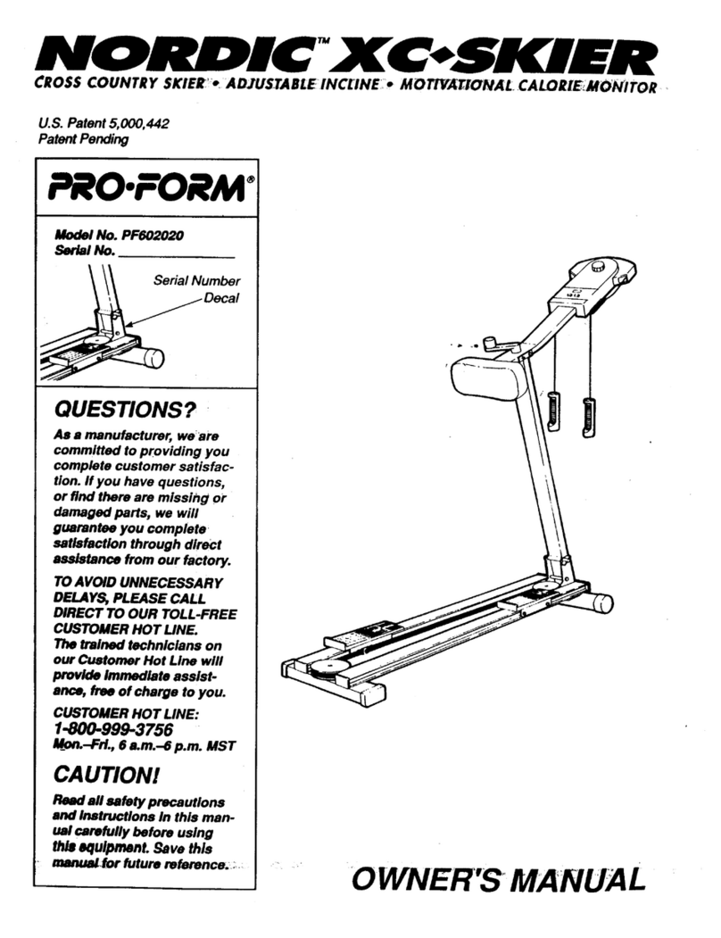 Pro-Form Nordic XC-Skier User manual