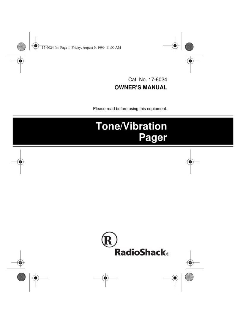 Radio Shack Tone/Vibration Pager User manual Radio Shack Tone/Vibration Pager User manual