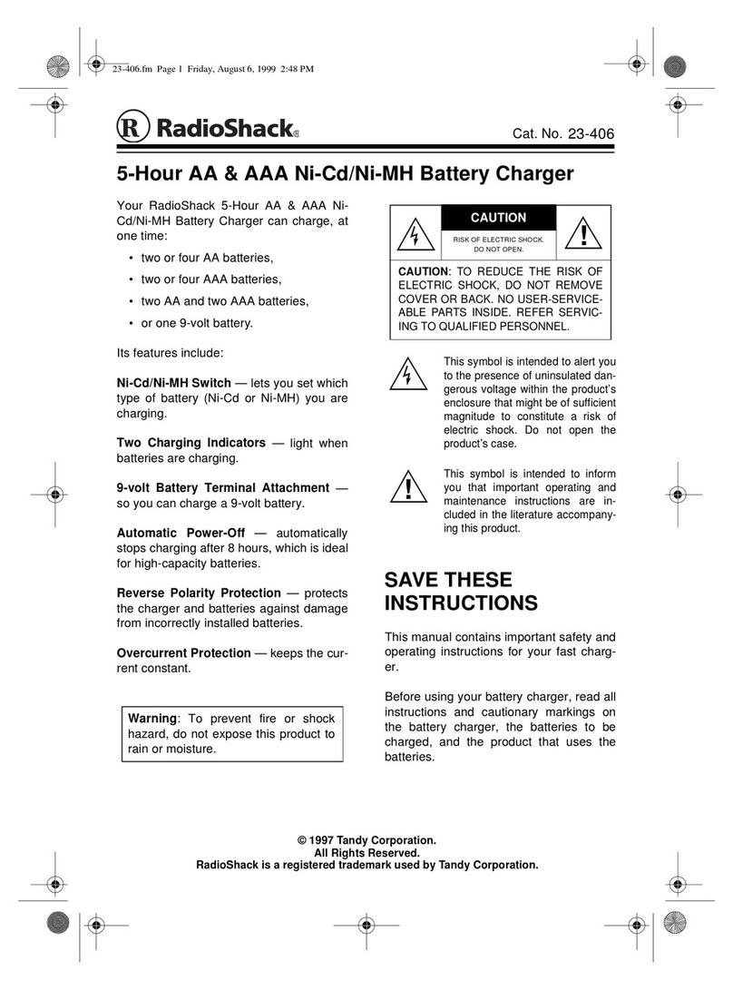 Radio Shack 5-Hour AA & AAA Ni-Cd/Ni-MH Battery Charger user guide