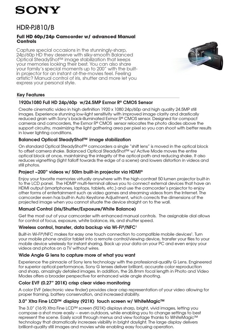 Sony Handycam HDR-PJ810 User manual