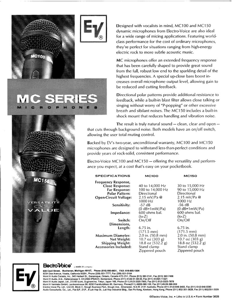 Electro-Voice MC100 Specifications