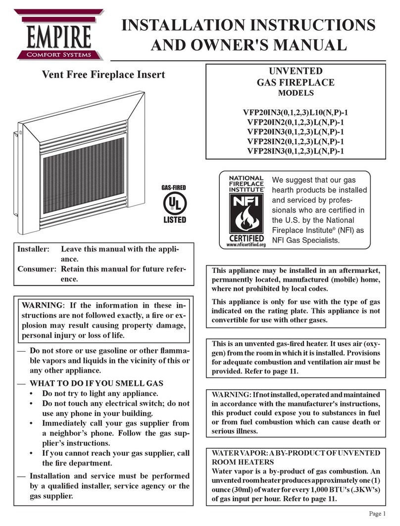 Empire Comfort Systems VFP20IN30L10N-1 Quick start guide Empire Comfort Systems VFP20IN30L10N-1 Quick start guide