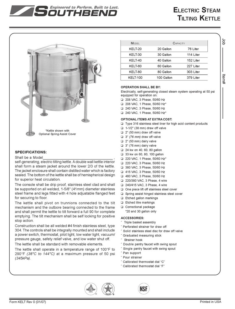 Southbend KELT-20 User manual