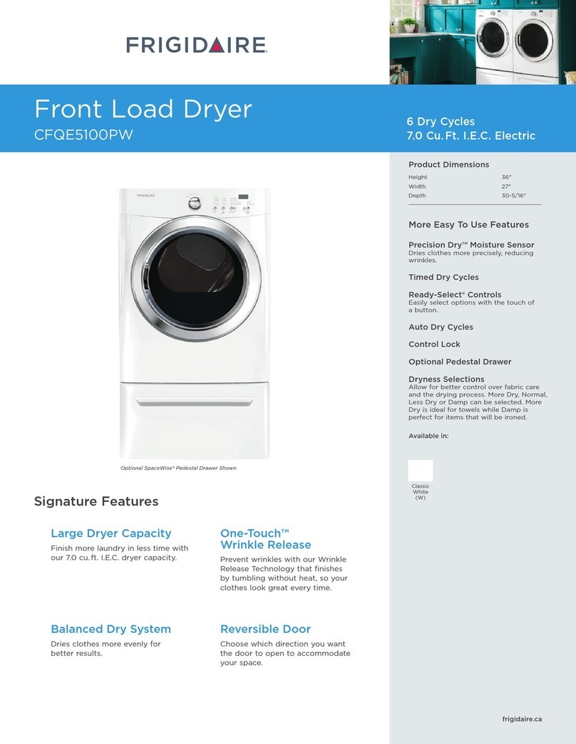Frigidaire CFQE5100PW User manual