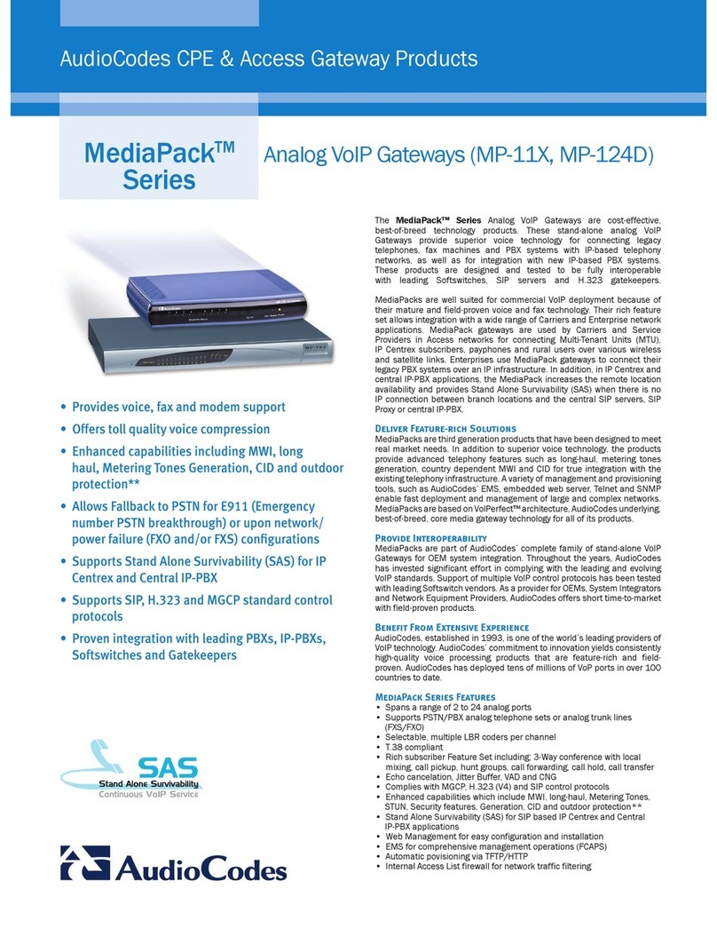 AudioCodes Mediapack mp-11x User manual