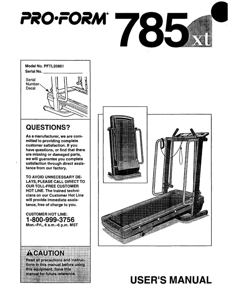 Pro-Form 785xt User manual