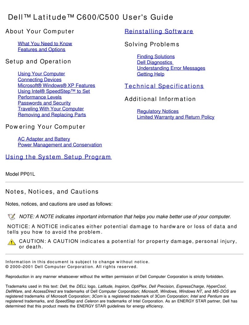 Dell C600 - Latitude Intel P-4 1.4GHz user guide