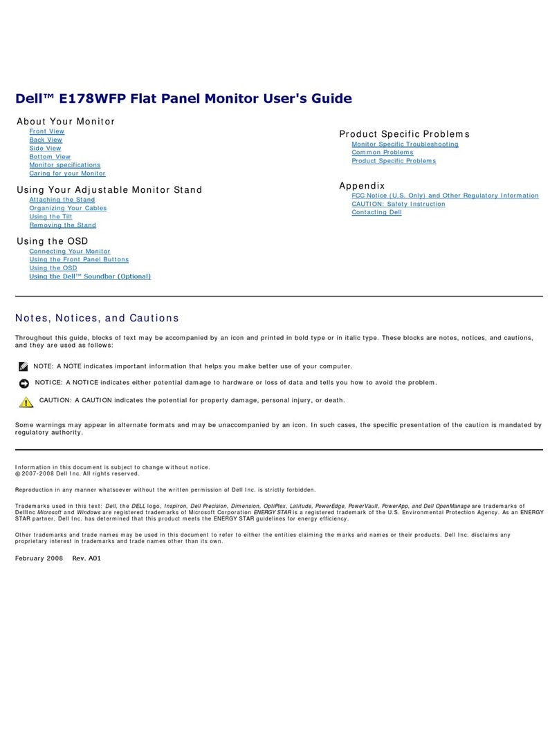 Dell E178WFP - 17" LCD Monitor User manual Dell E178WFP - 17" LCD Monitor User manual
