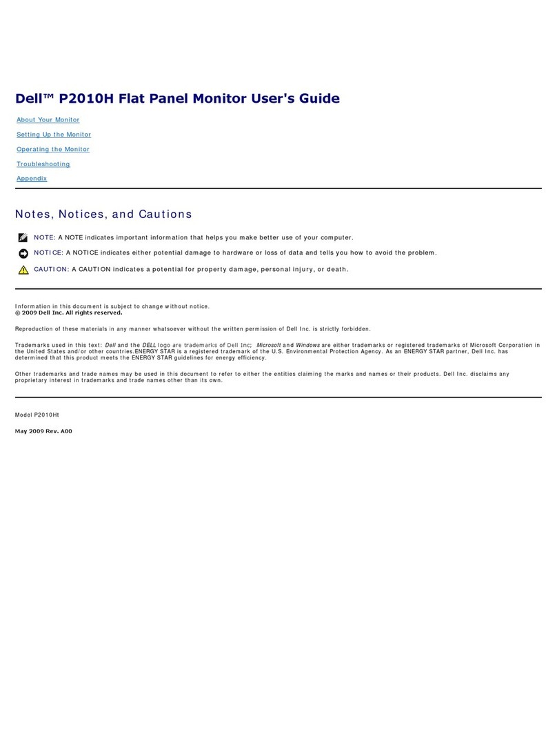 Dell P2010H User manual Dell P2010H User manual