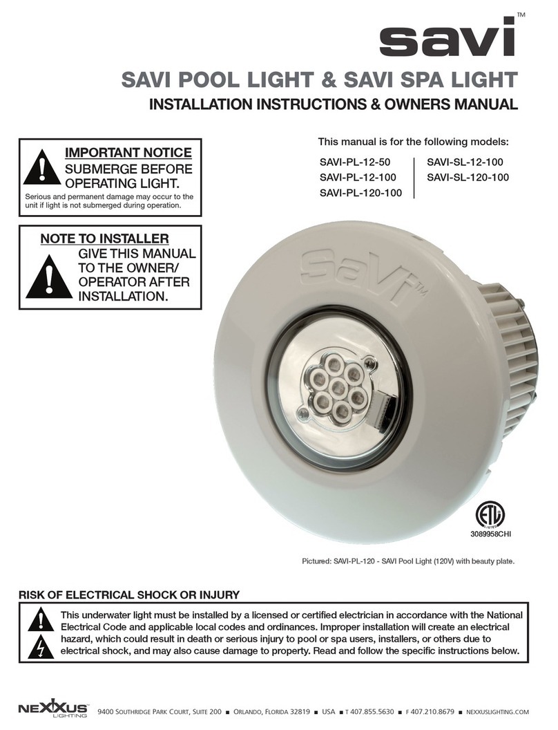 Nexxus Lighting Savi SAVI-PL-12-50 Installation instructions & owner's manual