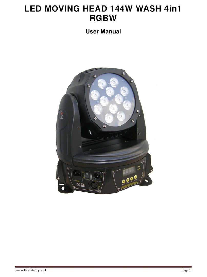 Flash butrym LED MOVING HEAD 144W WASH User manual