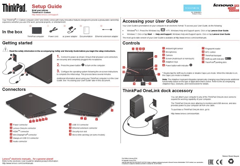Lenovo ThinkPad X1 Carbon User manual