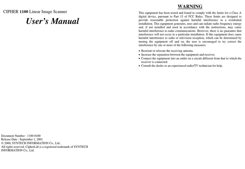 Syntech Information CIPHER 1100 user manual