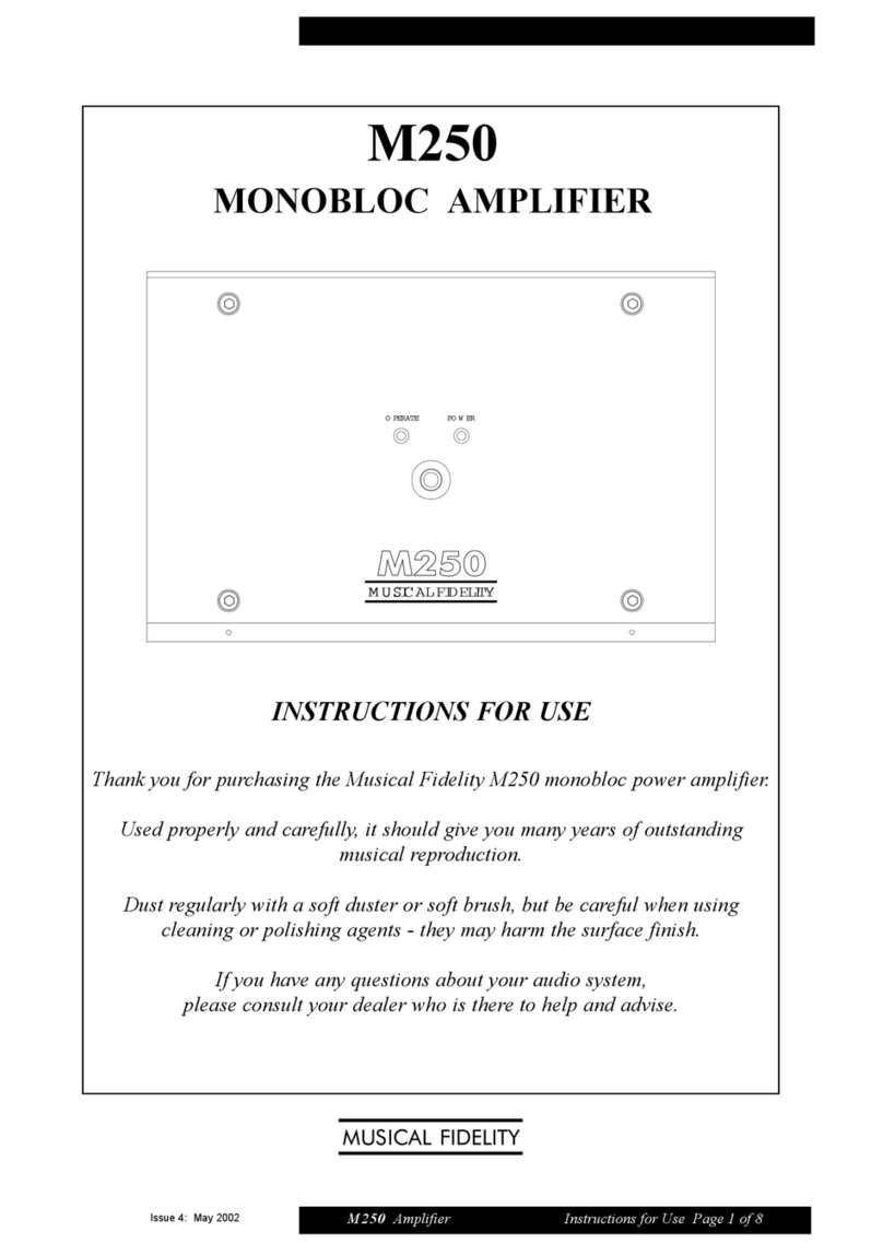 Musical Fidelity M250 User manual