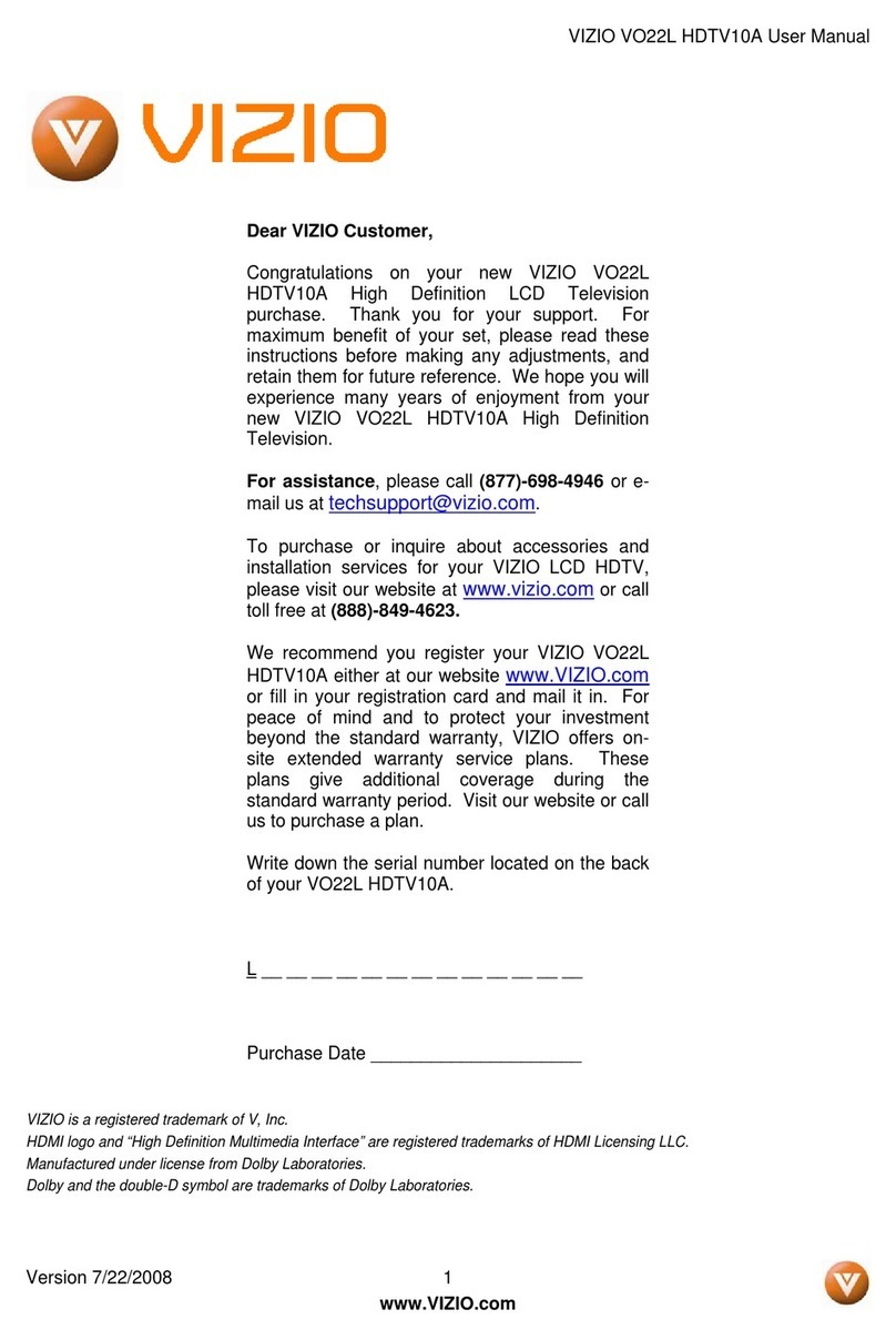 Vizio VO22L HDTV10A User manual