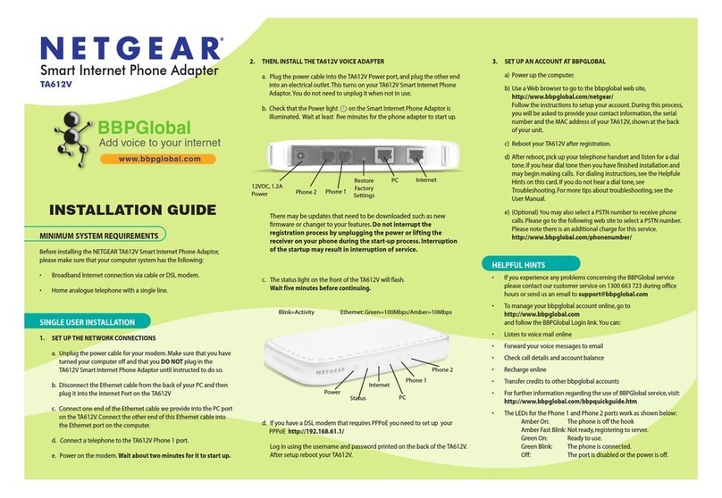 NETGEAR TA612V installation guide