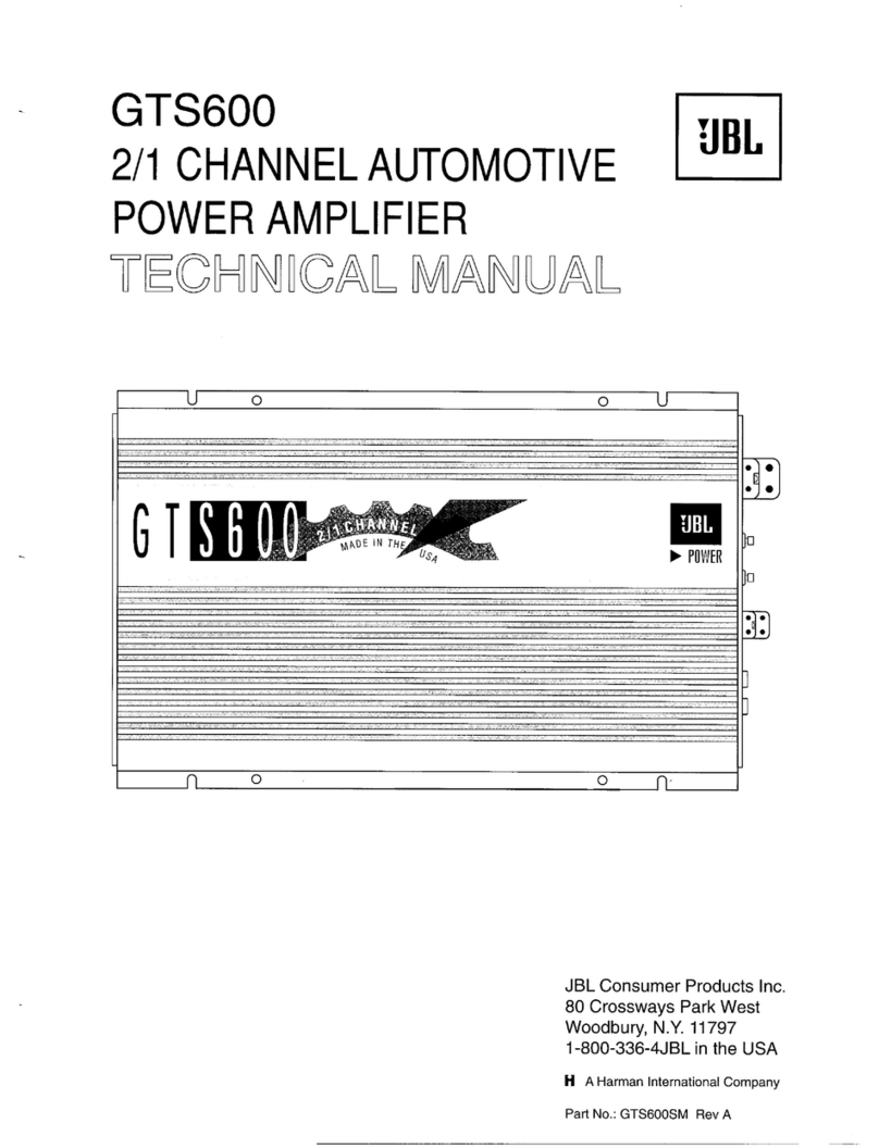 JBL GTS600 User manual