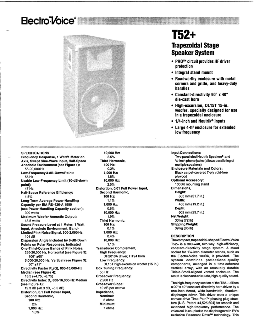 Electro-Voice T52+ Brochure & specs