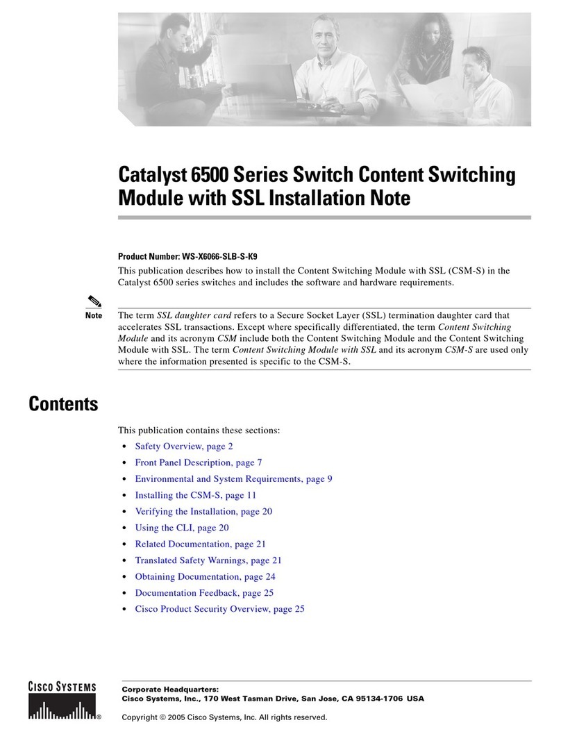 Cisco CATALYST 6500 WS-X6066-SLB-S-K9 Installation note