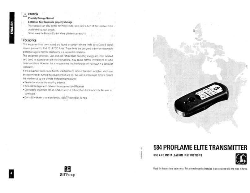 Sit 584 Use and installation intructions