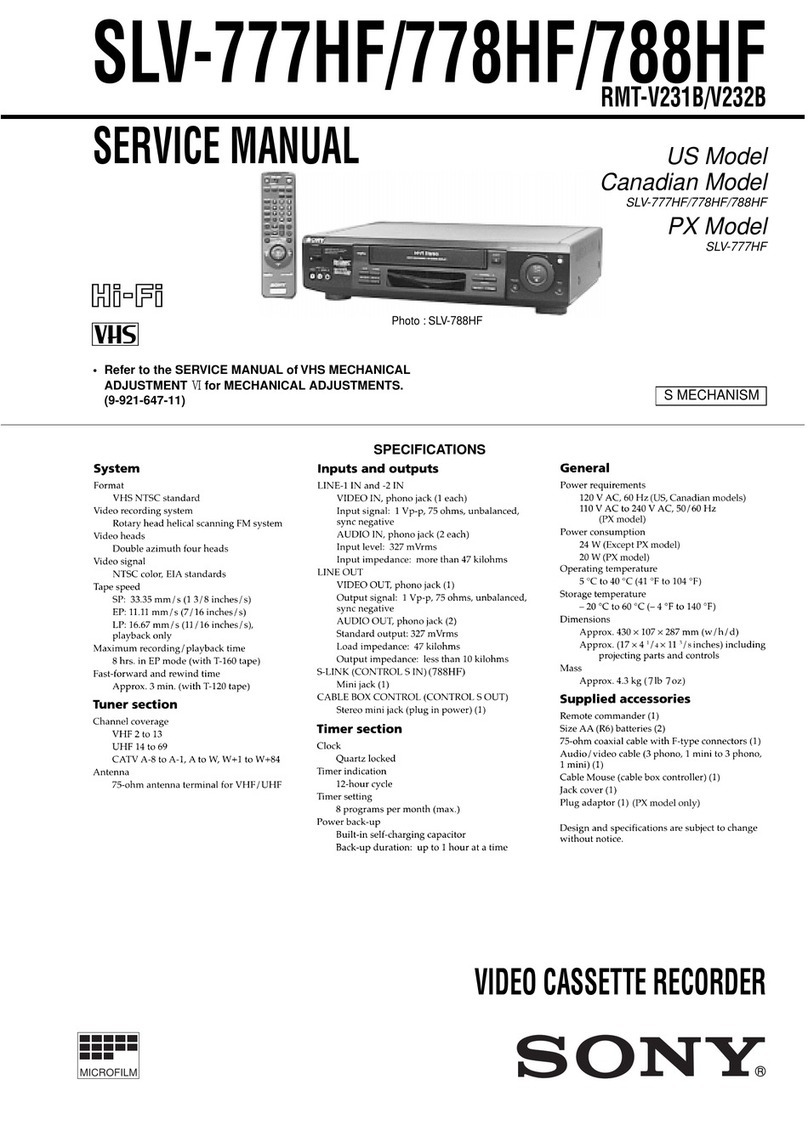 Sony SLV-777HF - Video Cassette Recorder Service manual