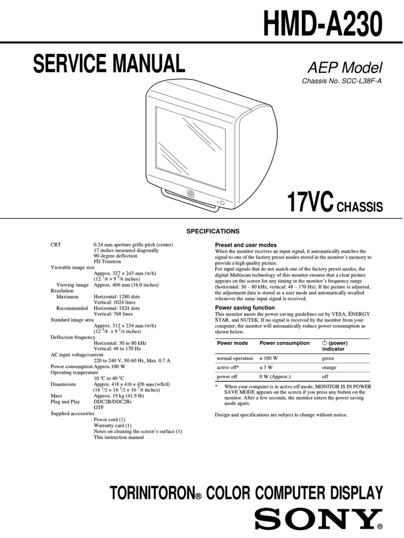 Sony Trinitron HMD-A230 User manual